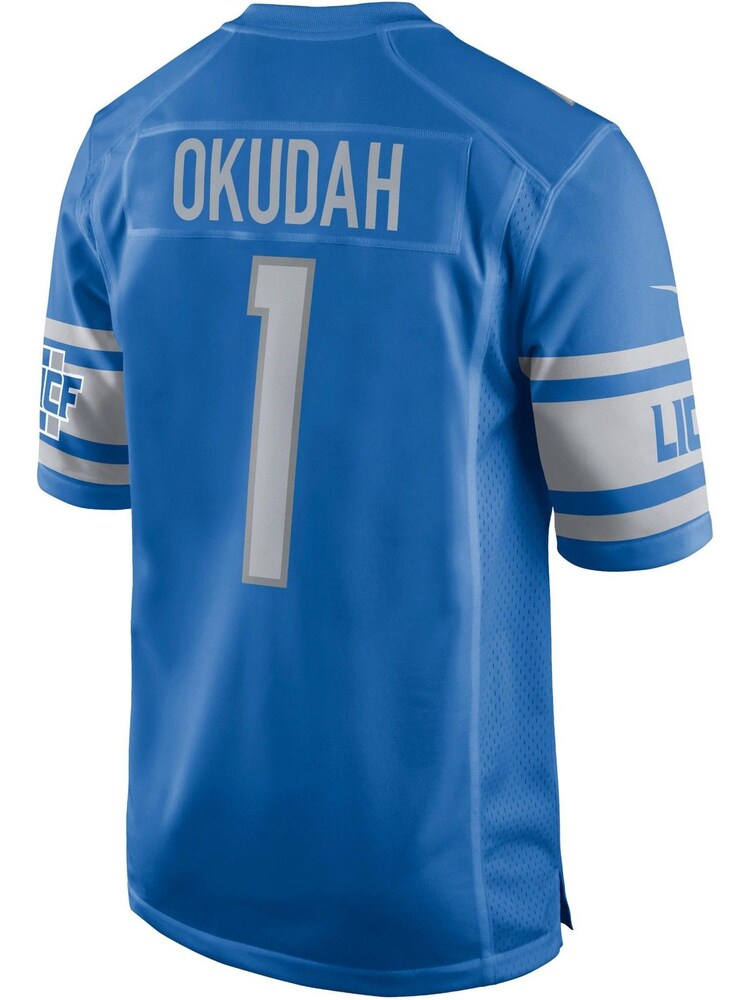 Nike Blue NFL Detroit Lions Home Game Jersey - Jeff Okudah - Image 3 of 3
