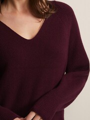 Phase Eight Red  Eliana Chunky Knitted Mini Dress - Image 6 of 6