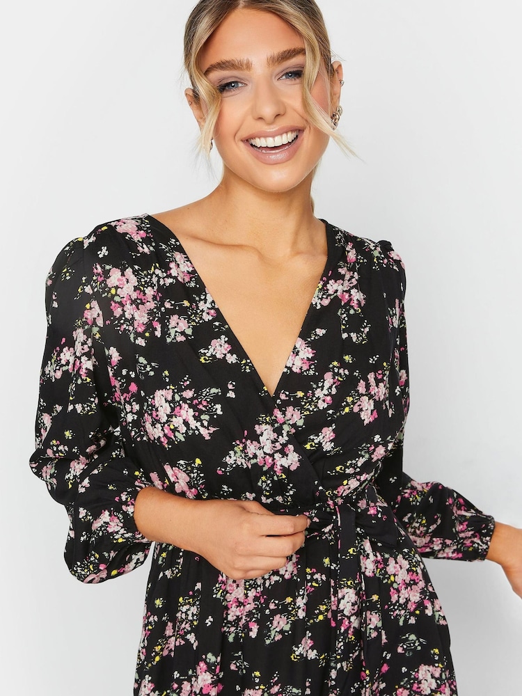 M&Co Black Flower Dress - Image 4 of 4