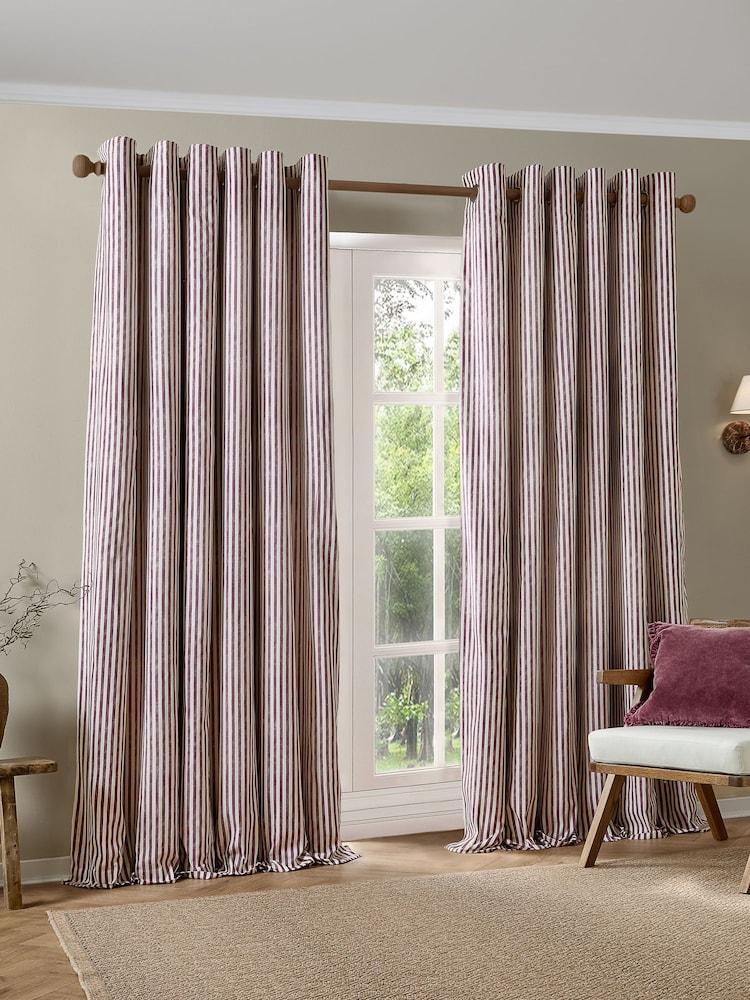 Yard Eucalyptus Hebden Striped Blackout/Thermal Eyelet Curtains - Image 2 of 4 Yard Eucalyptus Hebden Striped Blackout/Thermal Eyelet Curtains - Image 2 of 4