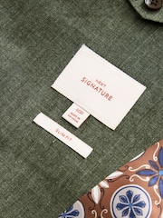 Vert olive - Veste de costume en lin italien coupe  Signature Leomaster - Image 10 of 11