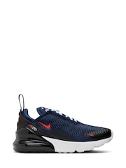 Nike Navy Air Max 270 Junior Trainers - Image 1 of 10