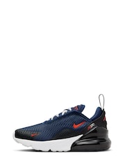 Nike Navy Air Max 270 Junior Trainers - Image 2 of 10