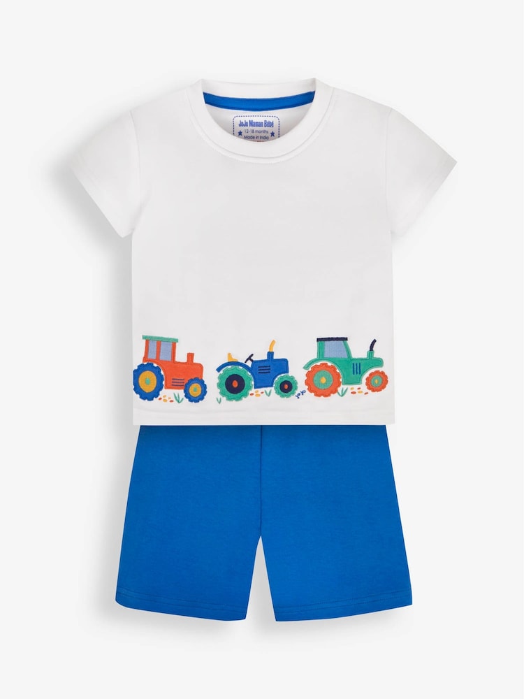 JoJo Maman Bébé 2-Pack Tractor Jersey Pyjamas - Image 2 of 11