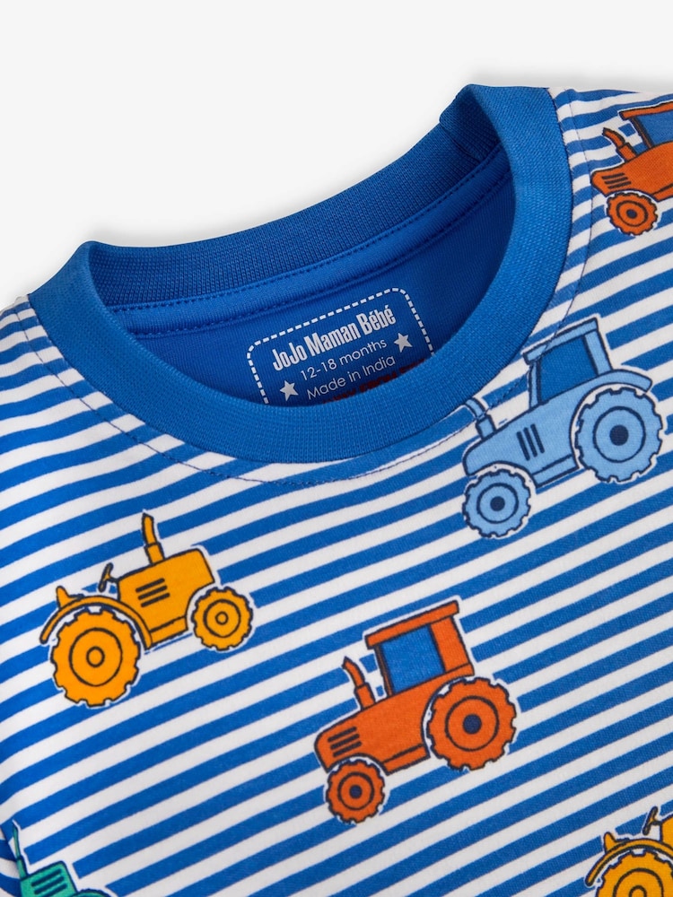 JoJo Maman Bébé 2-Pack Tractor Jersey Pyjamas - Image 8 of 11