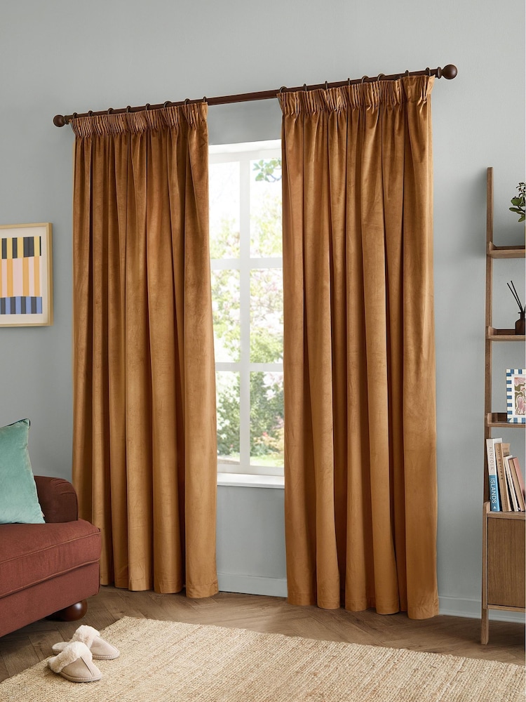 Yard Honey Hebden Striped Blackout/Thermal Eyelet Curtains - Image 2 of 5 Yard Honey Hebden Striped Blackout/Thermal Eyelet Curtains - Image 2 of 5