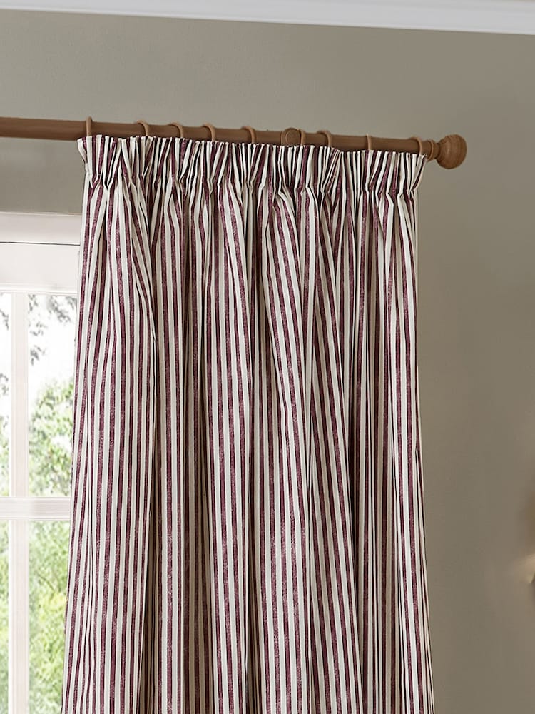 Yard Grey Hebden Stripe Blackout/Thermal Pencil Pleat Curtains - Image 1 of 4 Yard Grey Hebden Stripe Blackout/Thermal Pencil Pleat Curtains - Image 1 of 4