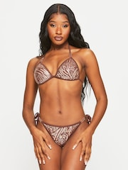 Ann Summers Brown Sultry Heat Sequin Side Tie Brazilian Bikini Bottoms - Image 4 of 5