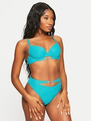Ann Summers Blue Bali Bliss High-Waisted Bikini Bottoms - Image 4 of 6