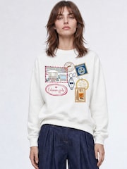 Brands In White Gilmore Christmas Stamps Sweatshirt - Image 1 of 4