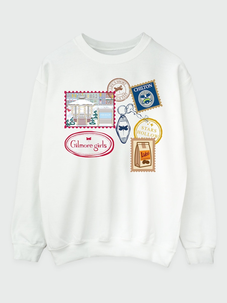 Brands In White Gilmore Christmas Stamps Sweatshirt - Image 2 of 4 Brands In White Gilmore Christmas Stamps Sweatshirt - Image 2 of 4