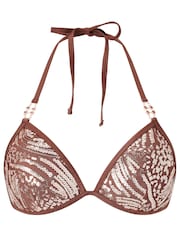 Ann Summers Brown Sultry Heat Sequin Triangle Bikini Top - Image 5 of 5