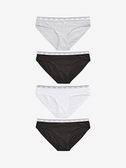 White/Black/Grey Bikini Logo Knickers 4 Pack - Image 1 of 9