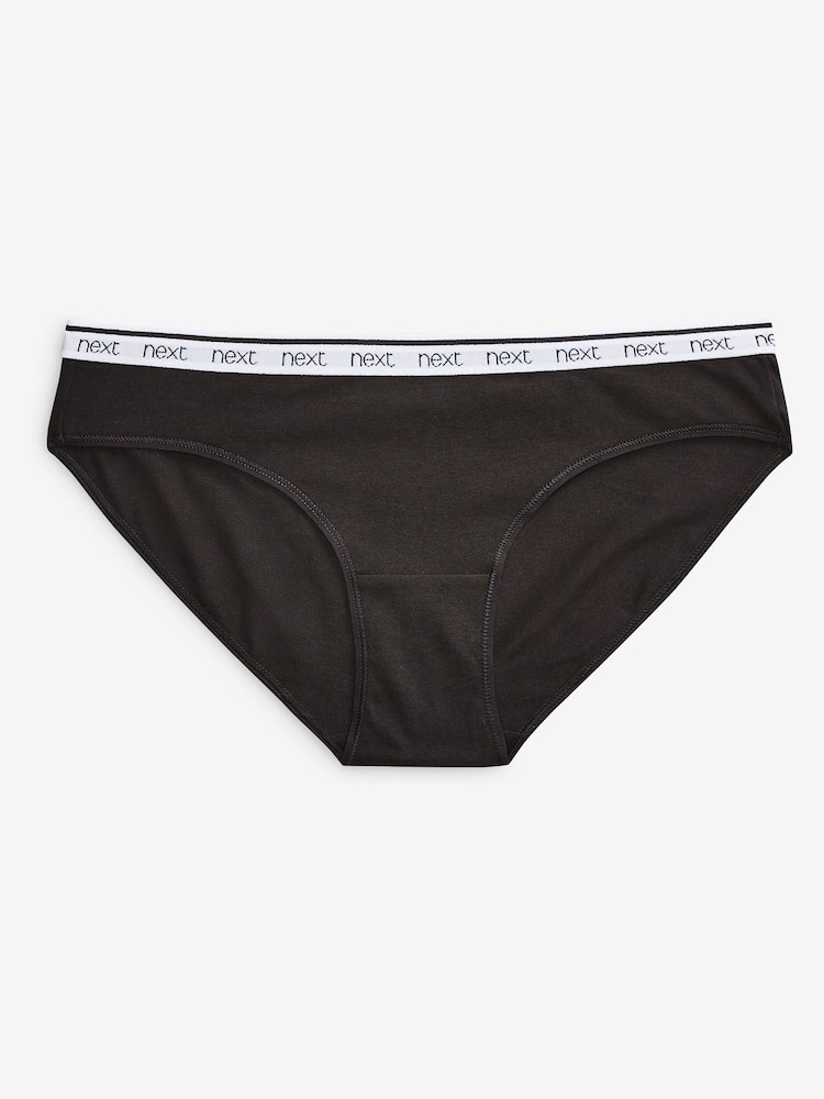 White/Black/Grey Bikini Logo Knickers 4 Pack - Image 7 of 9