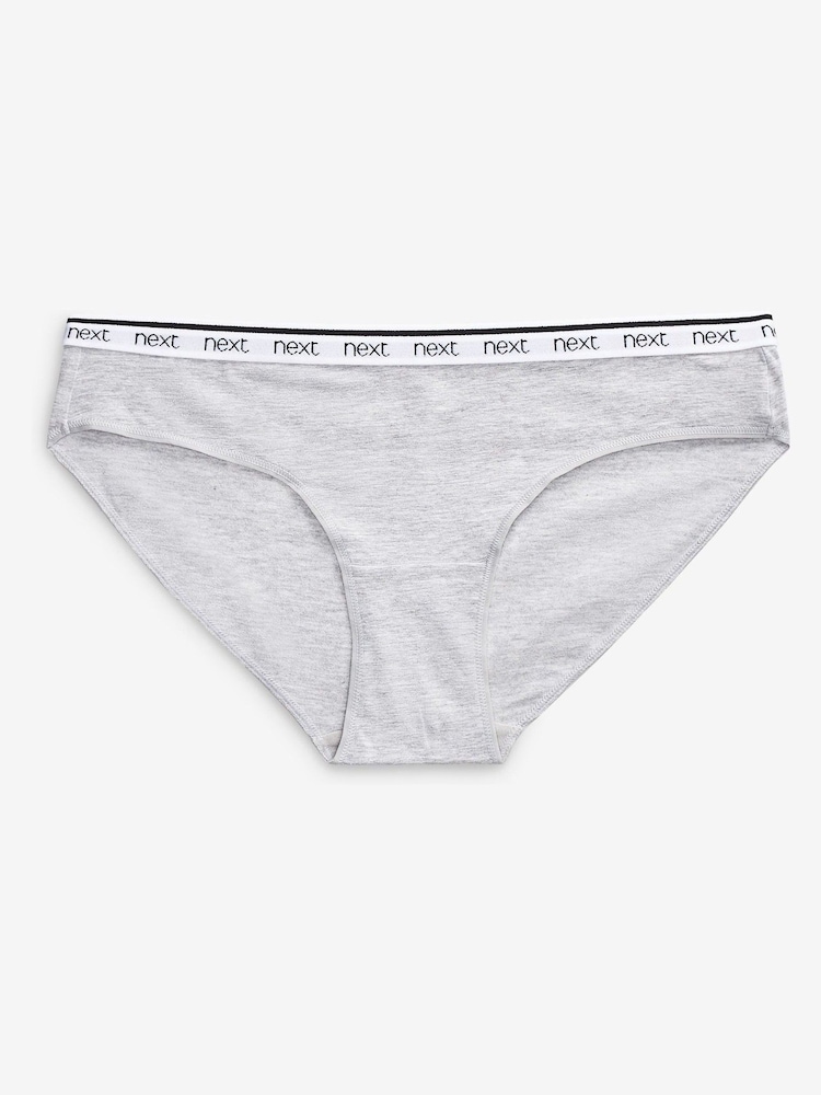 White/Black/Grey Bikini Logo Knickers 4 Pack - Image 9 of 9