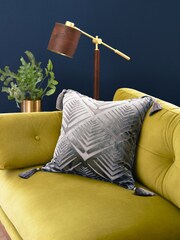 Swoon Charcoal Grey Waltz Feather Filled Velvet Cushion - Image 2 of 4