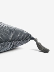 Swoon Charcoal Grey Waltz Feather Filled Velvet Cushion - Image 3 of 4