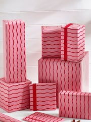 Pink Wavy Striped 10 Metre Wrapping Paper - Image 1 of 4