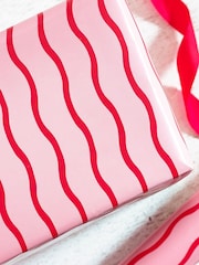 Pink Wavy Striped 10 Metre Wrapping Paper - Image 2 of 4
