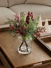 Green Red Berry Glass Arrangement - Image 1 of 4