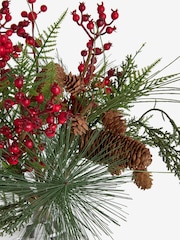 Green Red Berry Glass Arrangement - Image 4 of 4