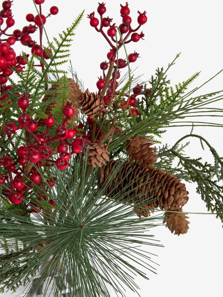 Green Red Berry Glass Arrangement - Image 4 of 4