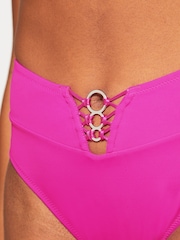 Ann Summers Pink Bright Miami Dreams High-Waisted Bikini Bottoms - Image 5 of 6