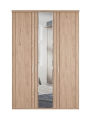 Wiemann Holm Oak Torquay Wood and Mirror Semi Fitted Triple Wardrobe - Image 3 of 4