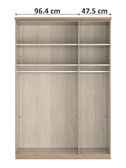 Wiemann Holm Oak Torquay Wood and Mirror Semi Fitted Triple Wardrobe - Image 4 of 4