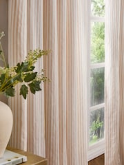 Yard Eucalyptus Hebden Stripe Blackout/Thermal Pencil Pleat Curtains - Image 3 of 4