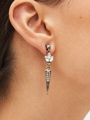 Gold Tone Pretty Sparkle Spike Drop Earrings - Image 1 of 3