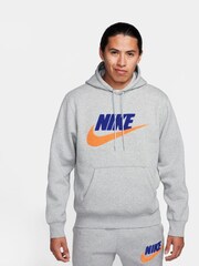 Nike Grey Club Fleece Pullover Hoodie - Image 1 of 6