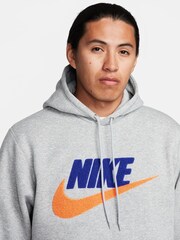 Nike Grey Club Fleece Pullover Hoodie - Image 3 of 6