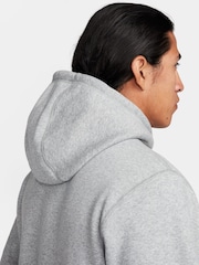 Nike Grey Club Fleece Pullover Hoodie - Image 5 of 6