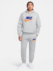 Nike Grey Club Fleece Pullover Hoodie - Image 6 of 6