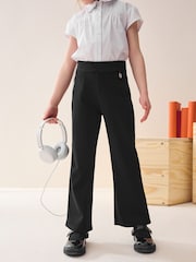 أسود - Pull-On Cotton Rich Stretch Boot Cut School Trousers (3-16yrs) - Image 1 of 6
