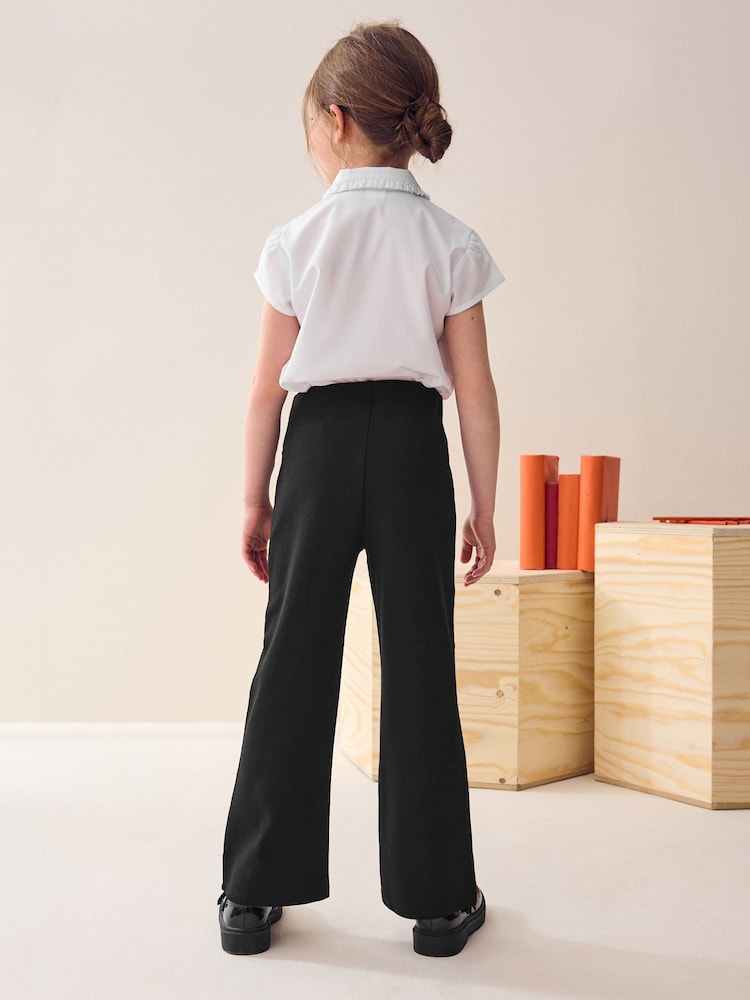 Black Regular Length Pull-On Cotton Rich Stretch Boot Cut School Trousers (3-16yrs) - Image 4 of 8