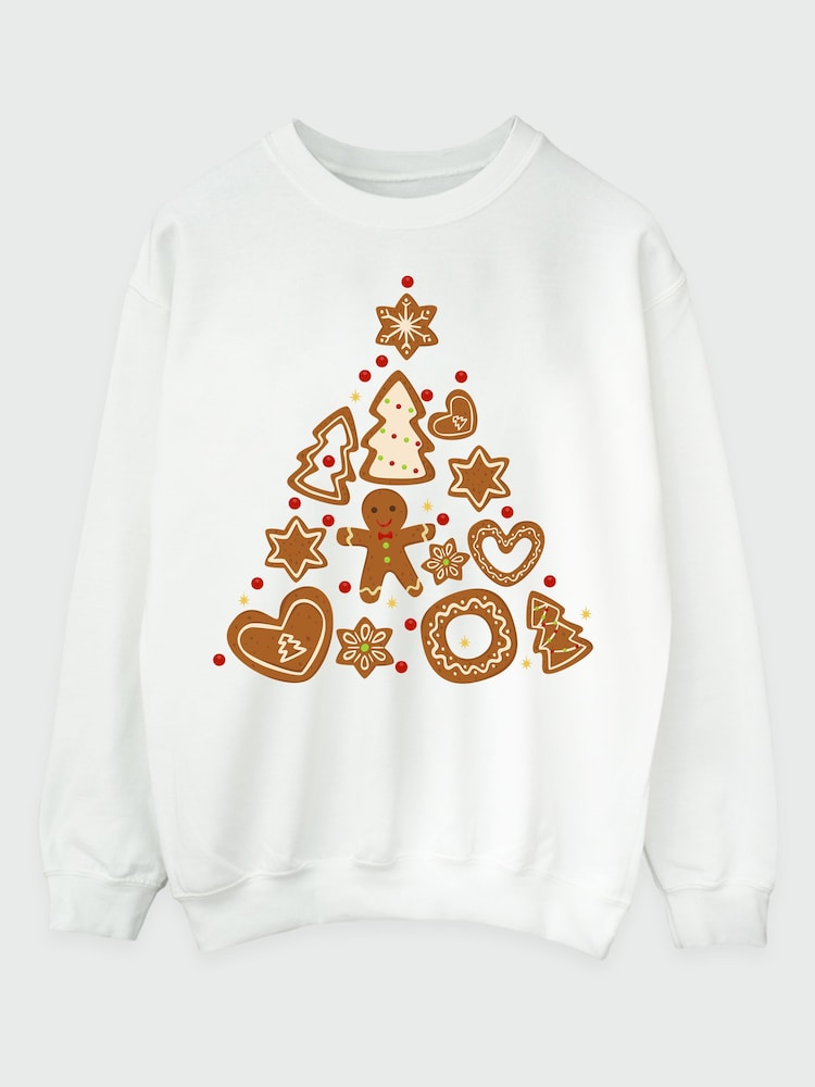 Brands In White Cookie Trees Christmas Sweatshirt - Image 2 of 3 Brands In White Cookie Trees Christmas Sweatshirt - Image 2 of 3