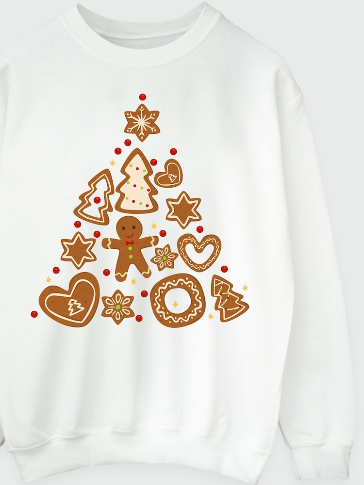 Brands In White Cookie Trees Christmas Sweatshirt - Image 3 of 3 Brands In White Cookie Trees Christmas Sweatshirt - Image 3 of 3
