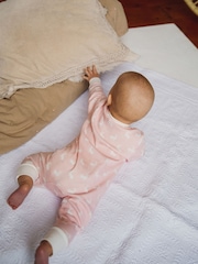 The Little Tailor Baby Front Zip Soft 100% Cotton Sleepsuit - Image 2 of 6