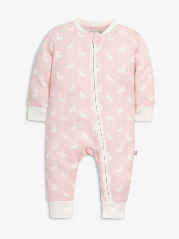 The Little Tailor Baby Front Zip Soft 100% Cotton Sleepsuit - Image 3 of 6