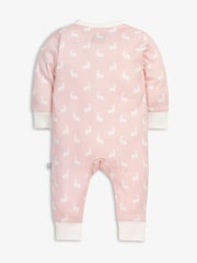 The Little Tailor Baby Front Zip Soft 100% Cotton Sleepsuit - Image 4 of 6