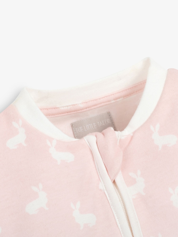 The Little Tailor Baby Front Zip Soft 100% Cotton Sleepsuit - Image 5 of 6