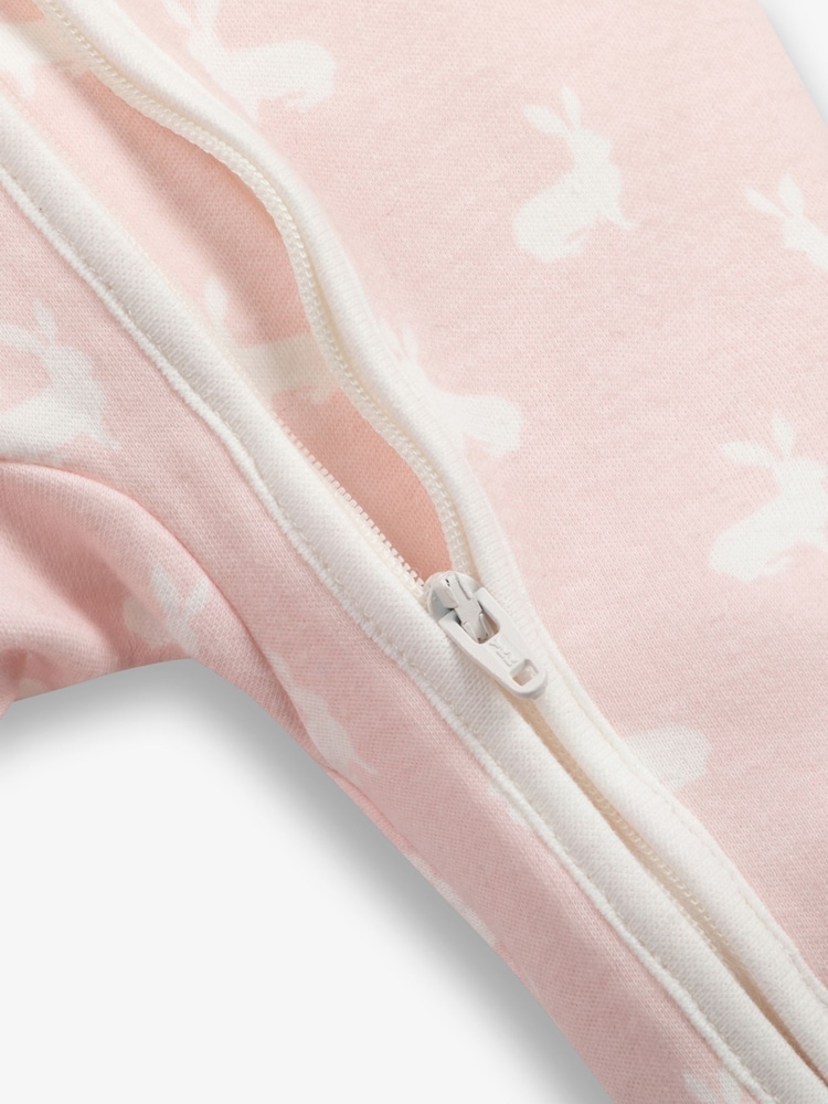 The Little Tailor Baby Front Zip Soft 100% Cotton Sleepsuit - Image 6 of 6