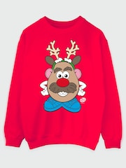 Brands In Red Mr Potato Head Reindeer Christmas Sweatshirt - Image 2 of 4