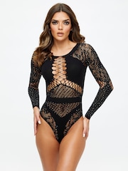 Ann Summers Black Paisley Diamanté Body - Image 1 of 5