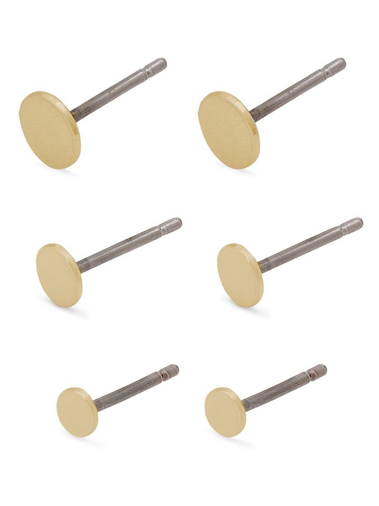 PILGRIM Gold Norma Classic Stud Earrings 3-in-1 Set - Image 1 of 4