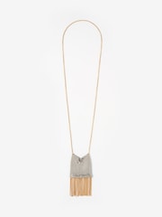 Mint Velvet Gold Tone Mixed Metal Fringe Necklace - Image 1 of 3