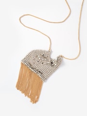 Mint Velvet Gold Tone Mixed Metal Fringe Necklace - Image 2 of 3