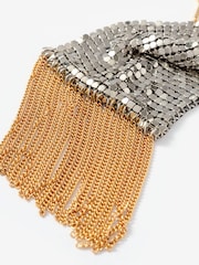 Mint Velvet Gold Tone Mixed Metal Fringe Necklace - Image 3 of 3
